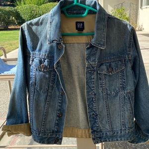 Gap kids denim jacket in size large.